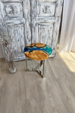 Round Coffee Table with Epoxy