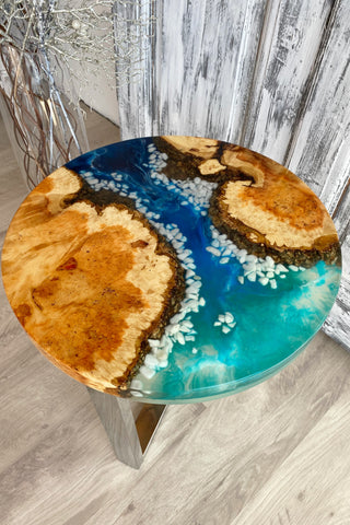 Round Coffee Table with Epoxy