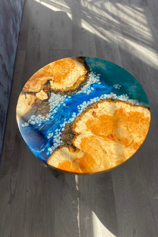 Epoxy River Table With Rocks