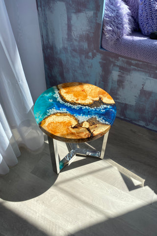 Epoxy River Table With Rocks