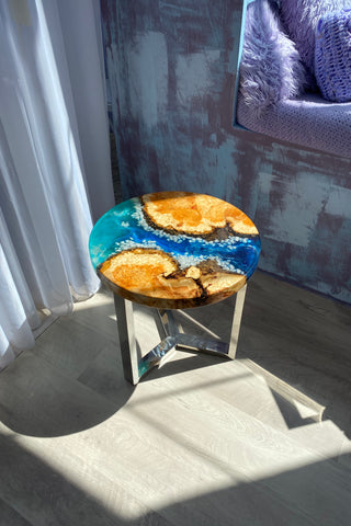 Epoxy River Table With Rocks