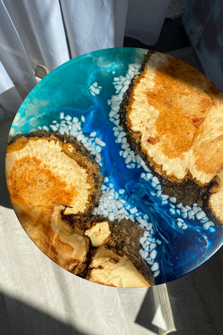 Epoxy River Table With Rocks