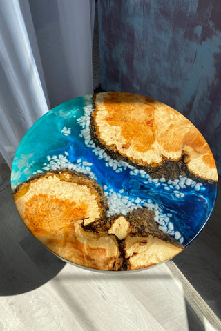 Epoxy River Table With Rocks