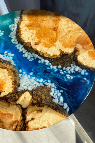 Epoxy River Table With Rocks