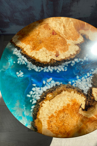 Epoxy River Table With Rocks