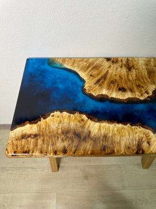 Blauer Epoxy River Eingangstisch