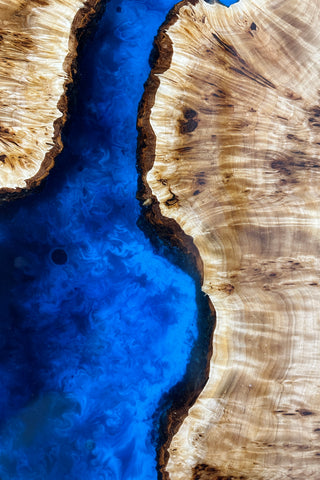 Blue Epoxy River Entryway Table