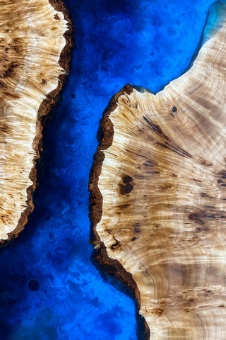 Blue Epoxy River Entryway Table