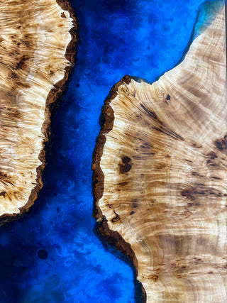 Blauer Epoxy River Eingangstisch