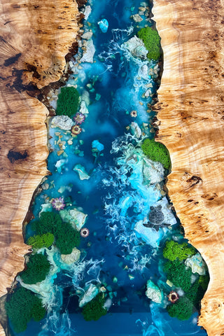 Ocean Art Resin River Dining Table