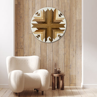 Geometrische Wandkunst aus Holz