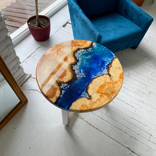 Runder Couchtisch aus Epoxidharz
