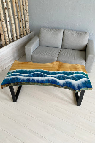 Live Edge Epoxy End Table