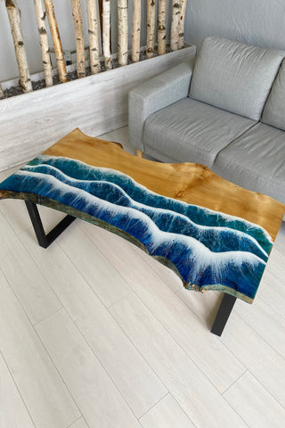 Live Edge Epoxy End Table