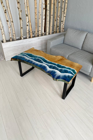 Live Edge Epoxy End Table