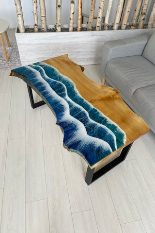 Live Edge Epoxy End Table