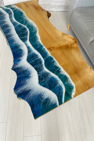 Live Edge Epoxy End Table