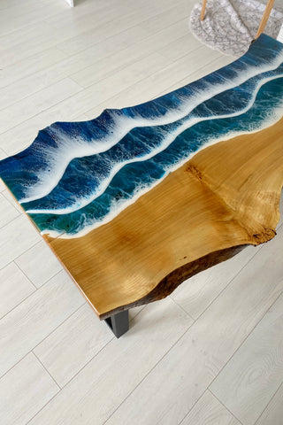 Live Edge Epoxy End Table