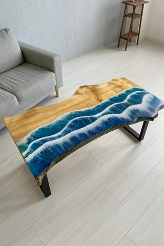 Live Edge Epoxy End Table