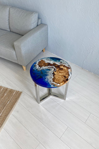 Runder Couchtisch aus Epoxidharz