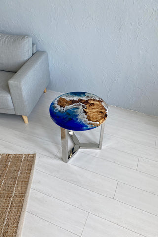 Runder Couchtisch aus Epoxidharz