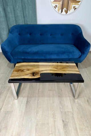 Walnut and Black Epoxy River Table