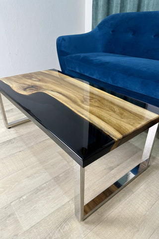 Walnut and Black Epoxy River Table