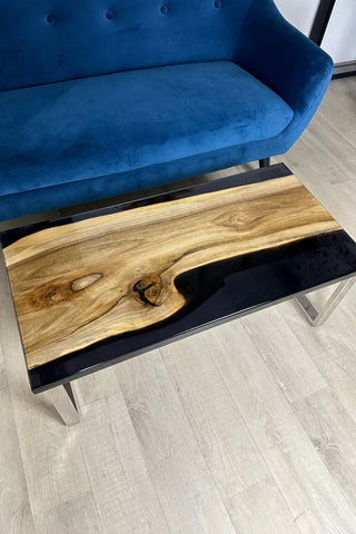 Walnut and Black Epoxy River Table