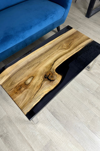 Walnut and Black Epoxy River Table