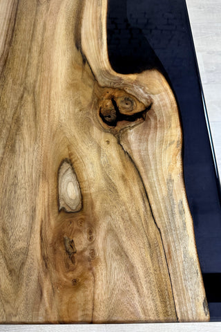 Walnut and Black Epoxy River Table