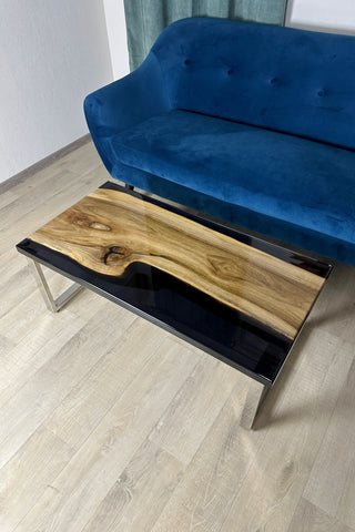 Walnut and Black Epoxy River Table
