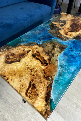Epoxidtisch mit Strandmotiv