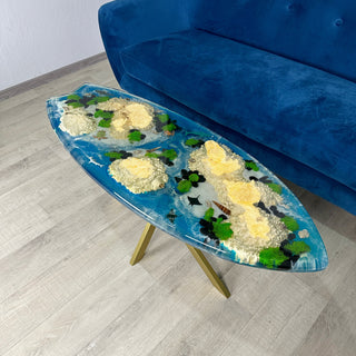 Aquarium-Surfbrett-Couchtisch