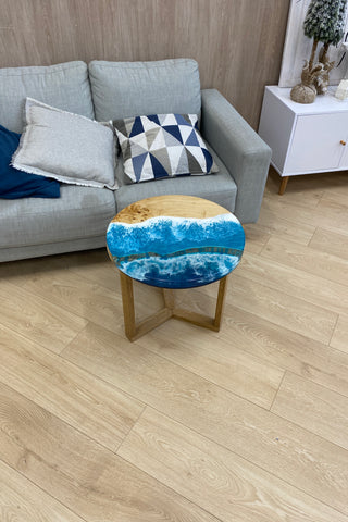 Round Epoxy Wood Coffee Table