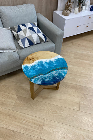 Round Epoxy Wood Coffee Table