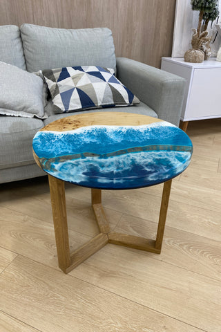 Round Epoxy Wood Coffee Table