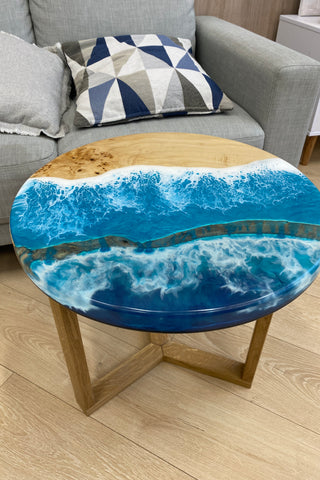 Round Epoxy Wood Coffee Table