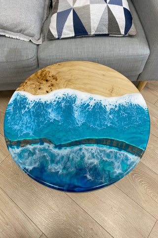 Round Epoxy Wood Coffee Table