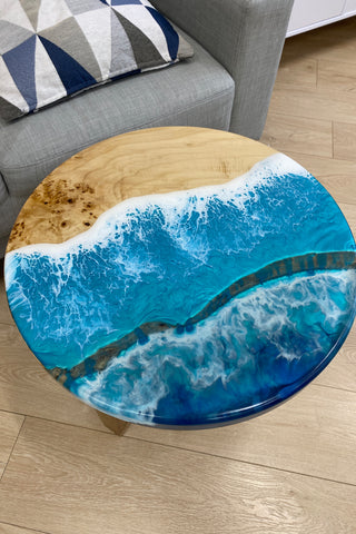 Round Epoxy Wood Coffee Table