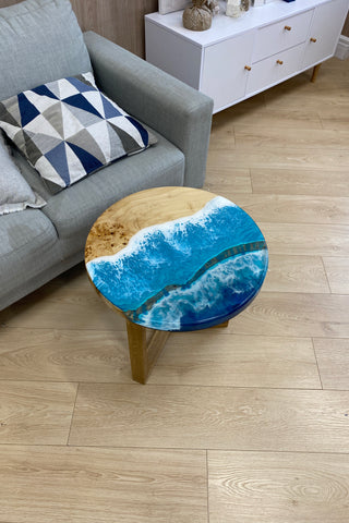 Round Epoxy Wood Coffee Table
