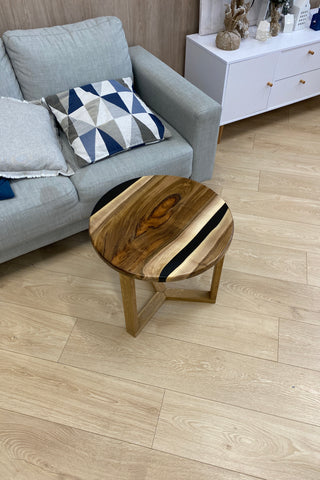 Walnut Round Epoxy Resin Table