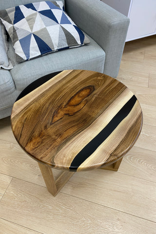 Walnut Round Epoxy Resin Table