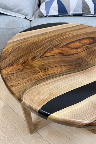 Walnut Round Epoxy Resin Table