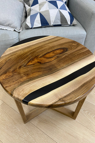 Walnut Round Epoxy Resin Table