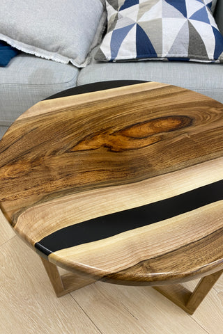 Walnut Round Epoxy Resin Table