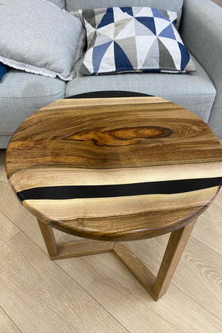 Walnut Round Epoxy Resin Table