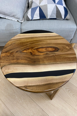 Walnut Round Epoxy Resin Table