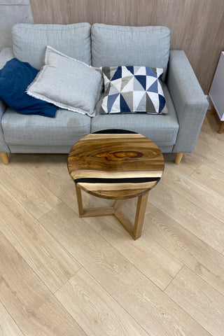 Walnut Round Epoxy Resin Table