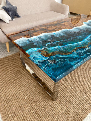 Beach Themed Epoxy Table