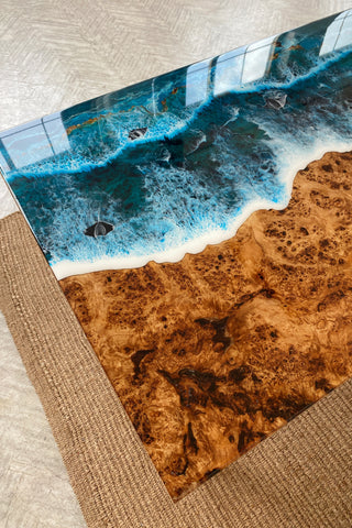 Epoxidtisch mit Strandmotiv